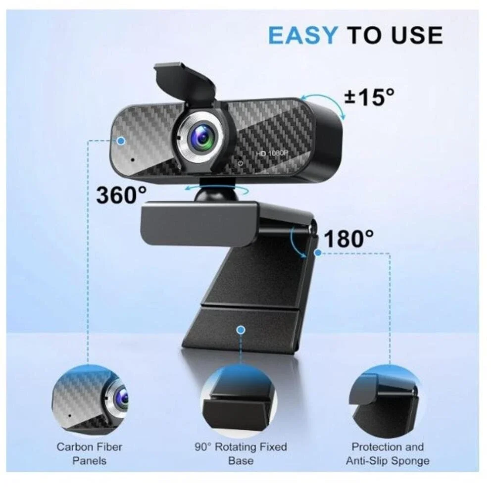 Webcam Full HD‎ 1080P Built-in Microphone Universal Compatibility Zoom Teams
